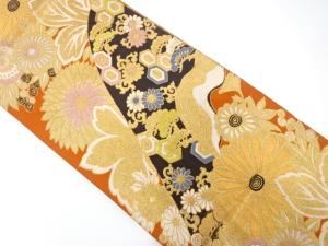 アンティーク　菊唐草模様織り出し袋帯（材料）